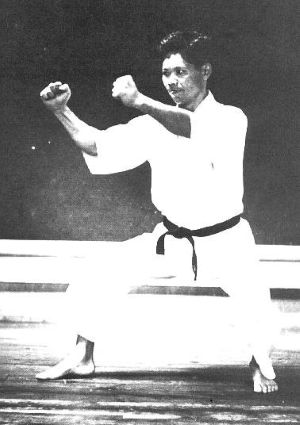 Yoshitaka kokutsu en kokutsu dachi y haciendo kakiwake uke