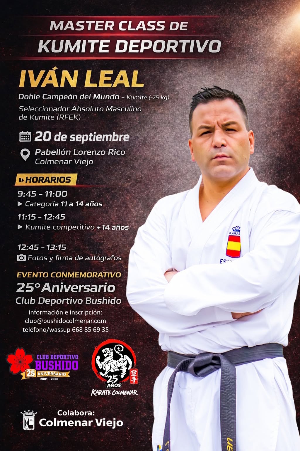 Anuncio del seminario de Iván Leal en Colmenar Viejo
